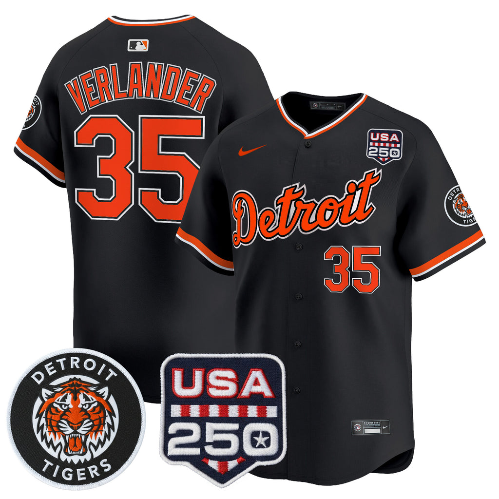 Men's Detroit Tigers 2026 Alternate Vapor Premier Limited Jersey - 250America Patch - All Stitched