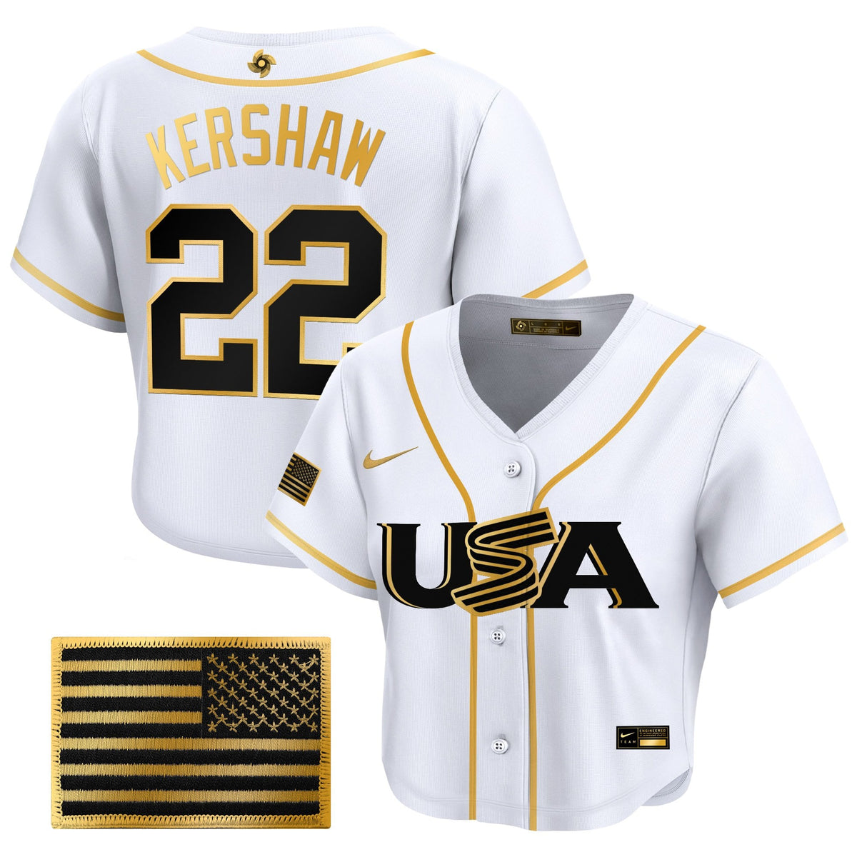 Women's Team USA World Baseball Classic Crop Top Baseball Jersey - All Stitched
