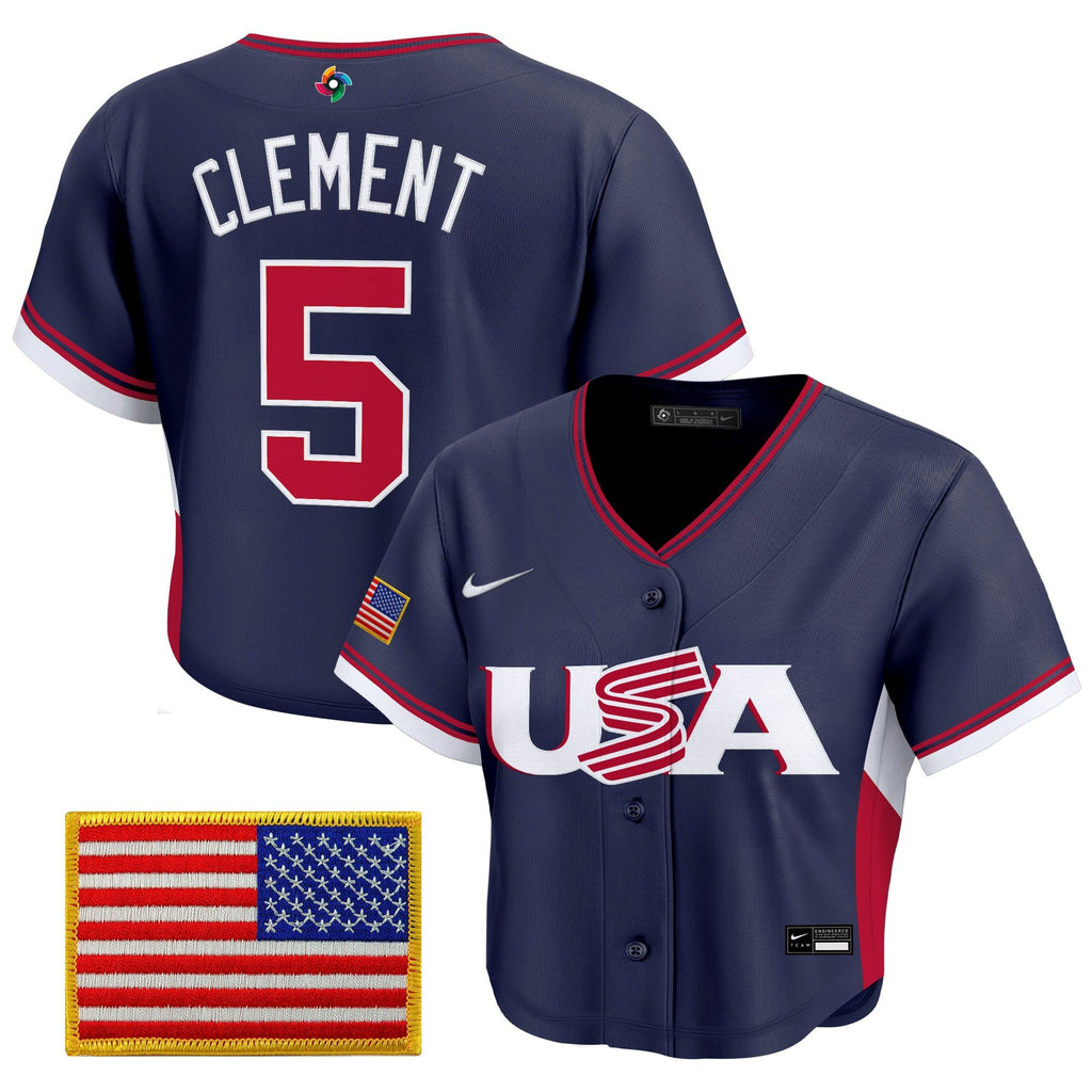 Women's Team USA World Baseball Classic Crop Top Baseball Jersey - All Stitched
