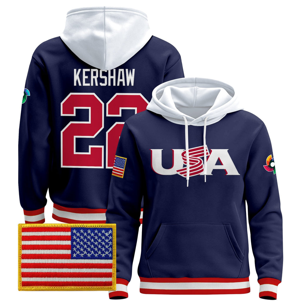Men's Team USA 2026 World Baseball Classic Vapor Premier Hoodie Jersey - All Stitched
