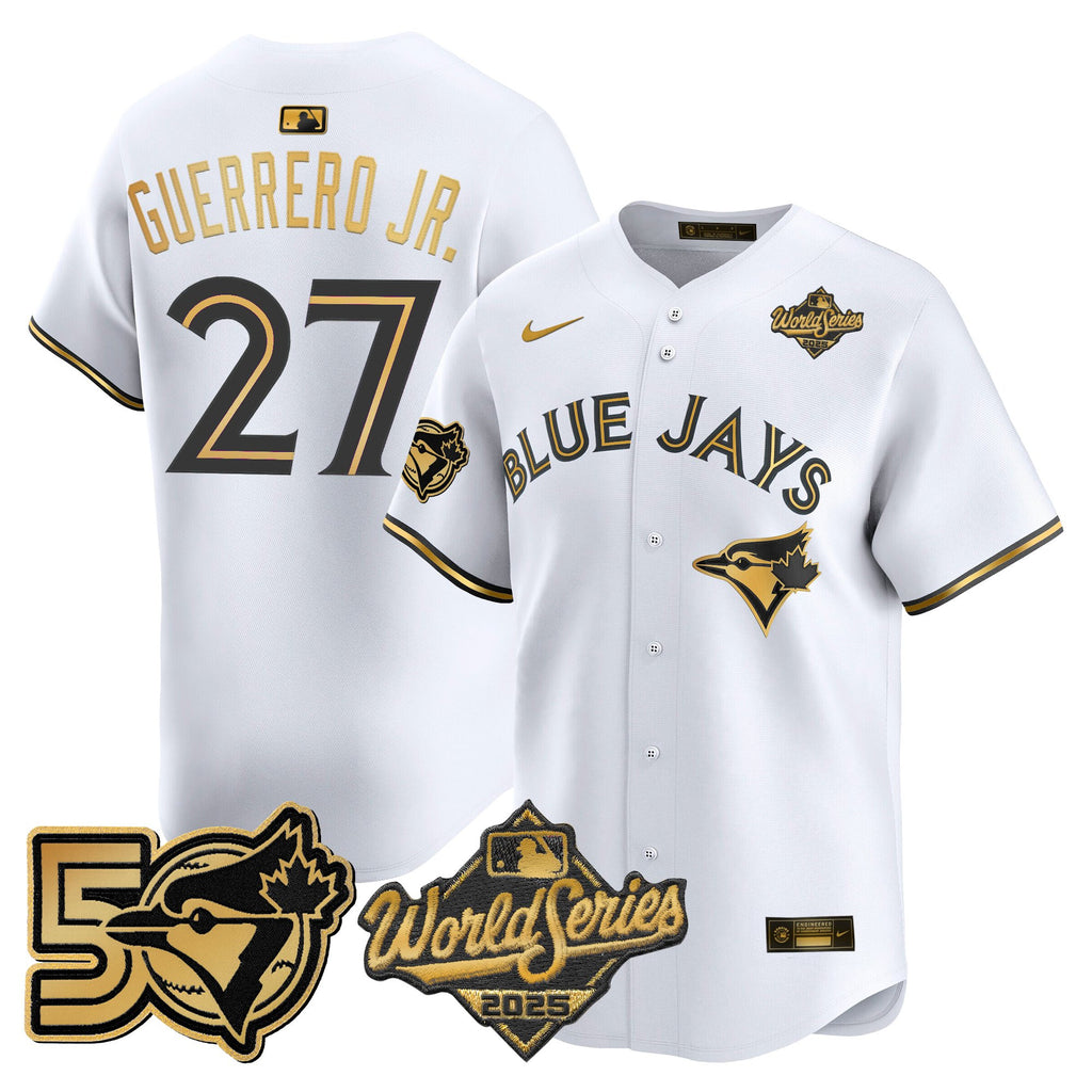 Men's Toronto Blue Jays 2025 World Series Vapor Premier Limited Jersey - 50 Seasons Patch - All Stitched
