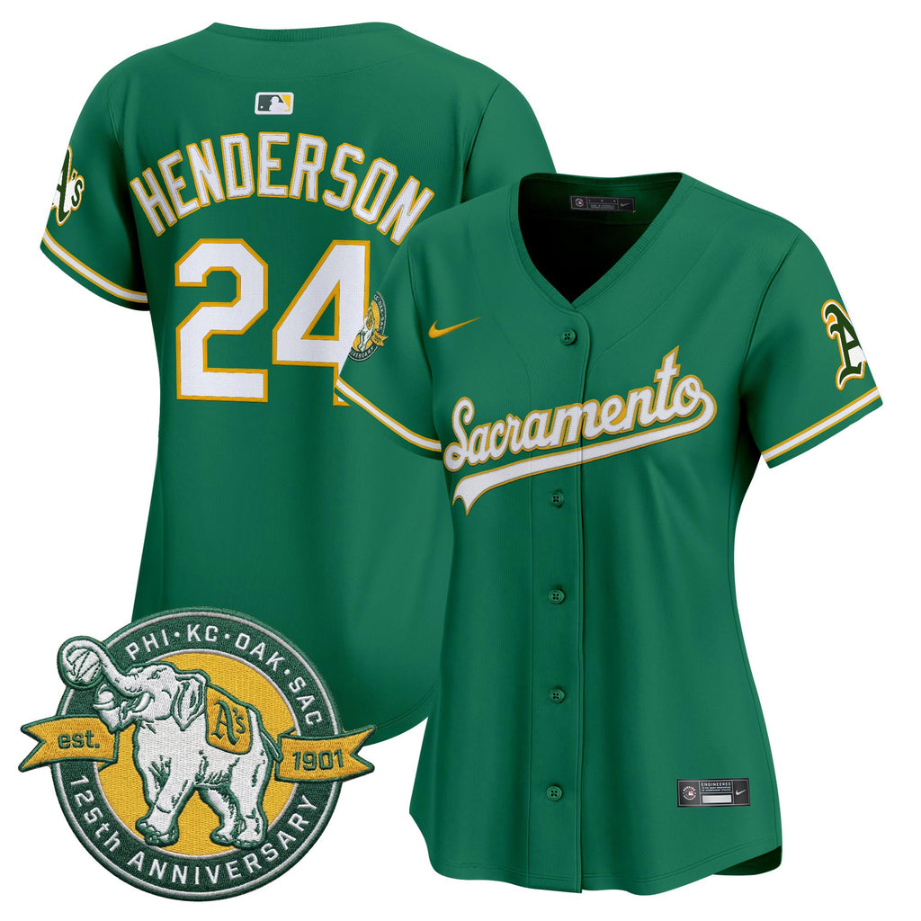 Women's Athletics 'Sacramento Edition' Vapor Premier Limited Jersey - 125th Anniversary Patch - All Stitched