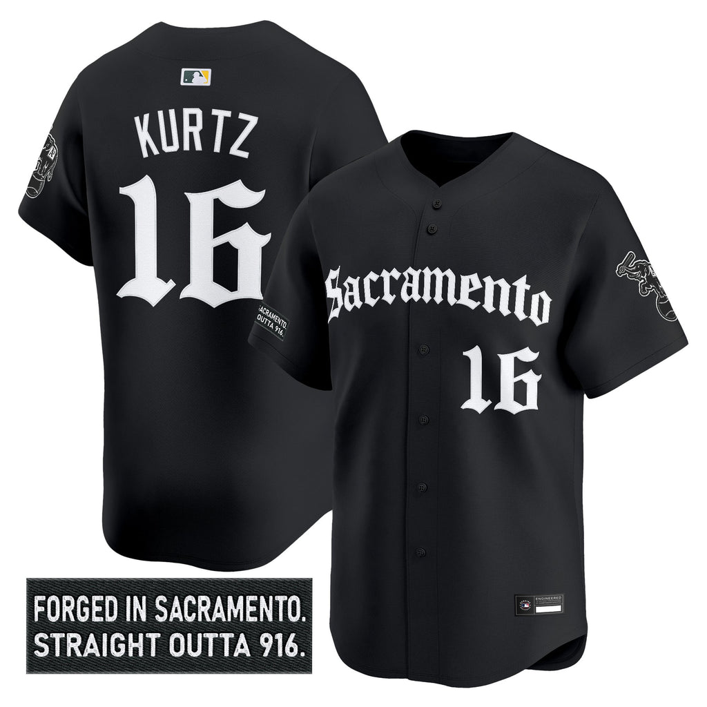 Men's Athletics 'Sacramento Gothic Edition' Vapor Premier Limited Jersey - All Stitched