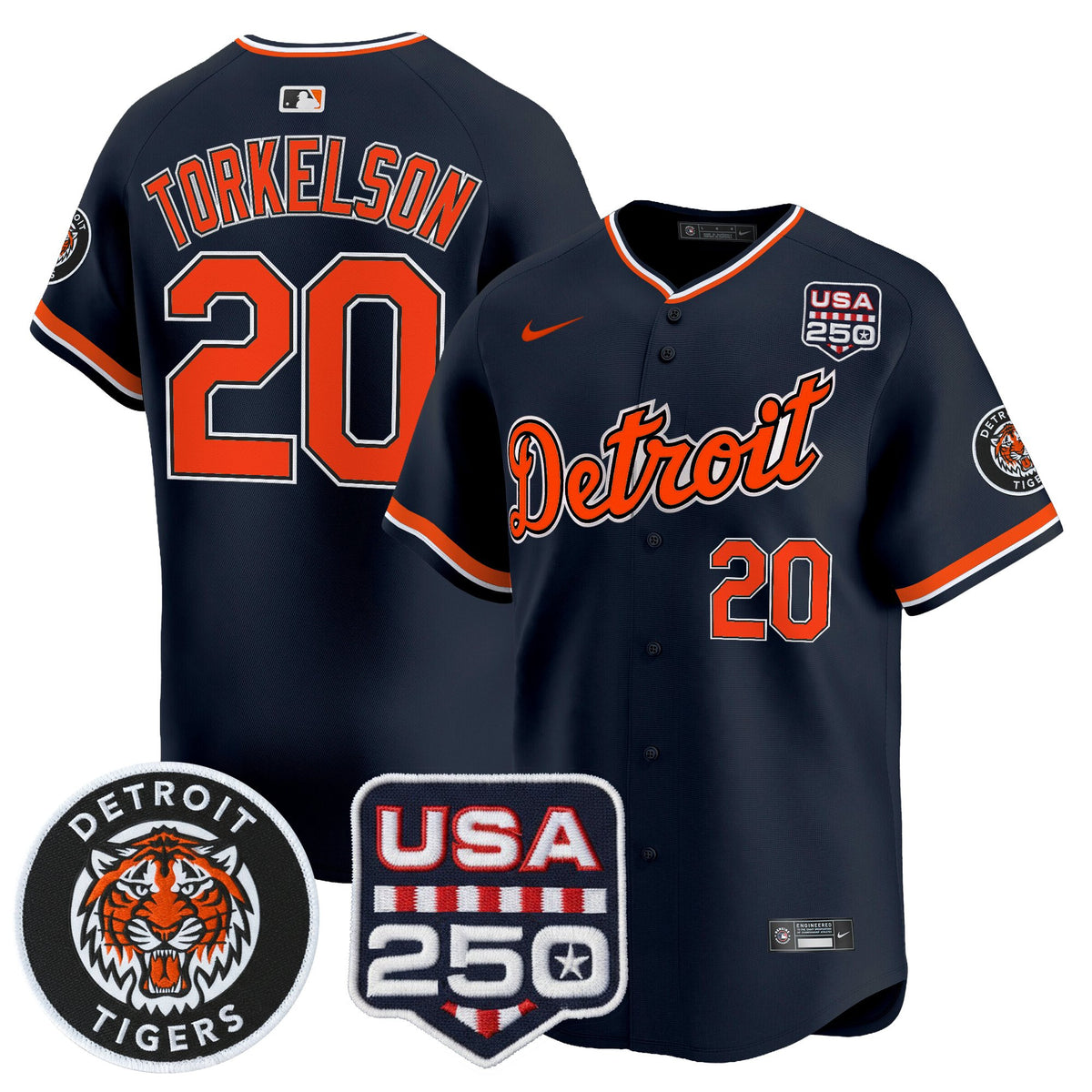Men's Detroit Tigers 2026 Alternate Vapor Premier Limited Jersey - 250America Patch - All Stitched