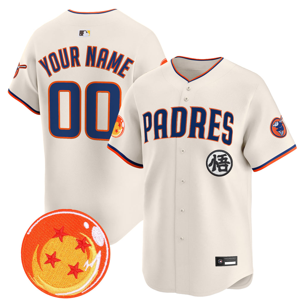 Padres x Dragon Ball Vapor Premier Limited Custom Jersey - All Stitched