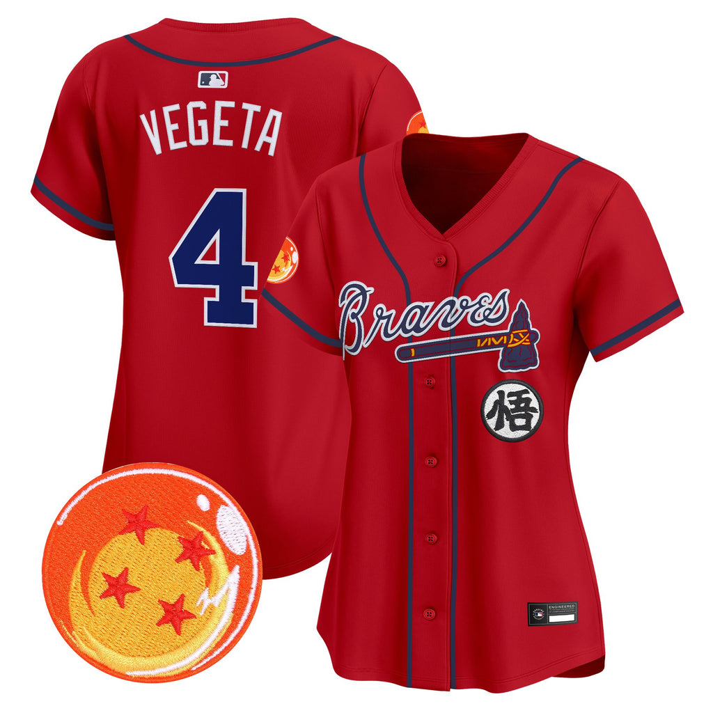 Women's Atlanta Braves x Dragon Ball Vapor Premier Limited Jersey - All Stitched