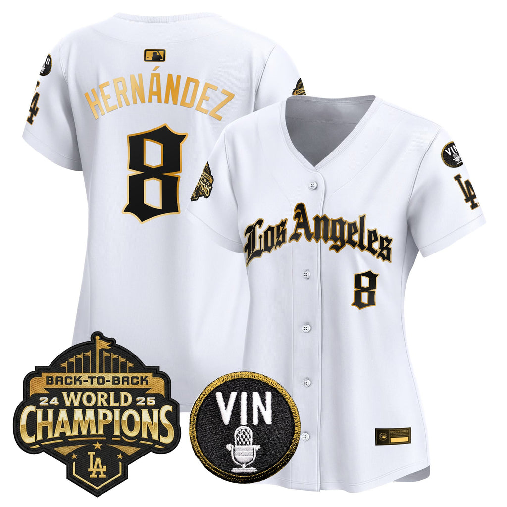 Women's Dodgers 2025 Back-To-Back Champions Vapor Premier Limited Jersey - LA Gothic Edition - All Stitched