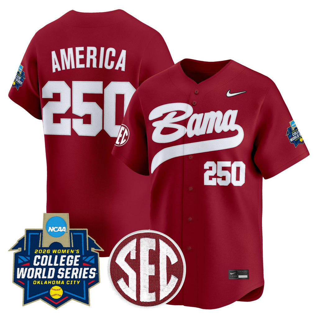 Men's Size - Alabama Softball 2026 World Series (WCWS) Vapor Premier Limited Jersey - All Stitched