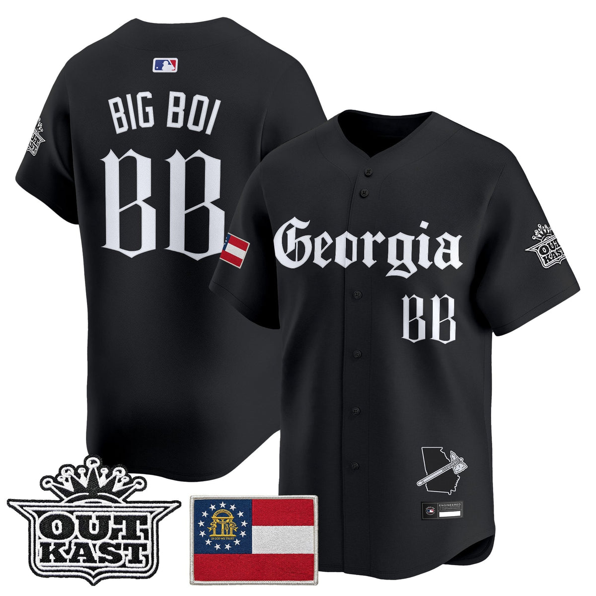 Men's Atlanta Braves 'Georgia x Outkast Gothic Edition' Vapor Premier Limited Jersey - All Stitched