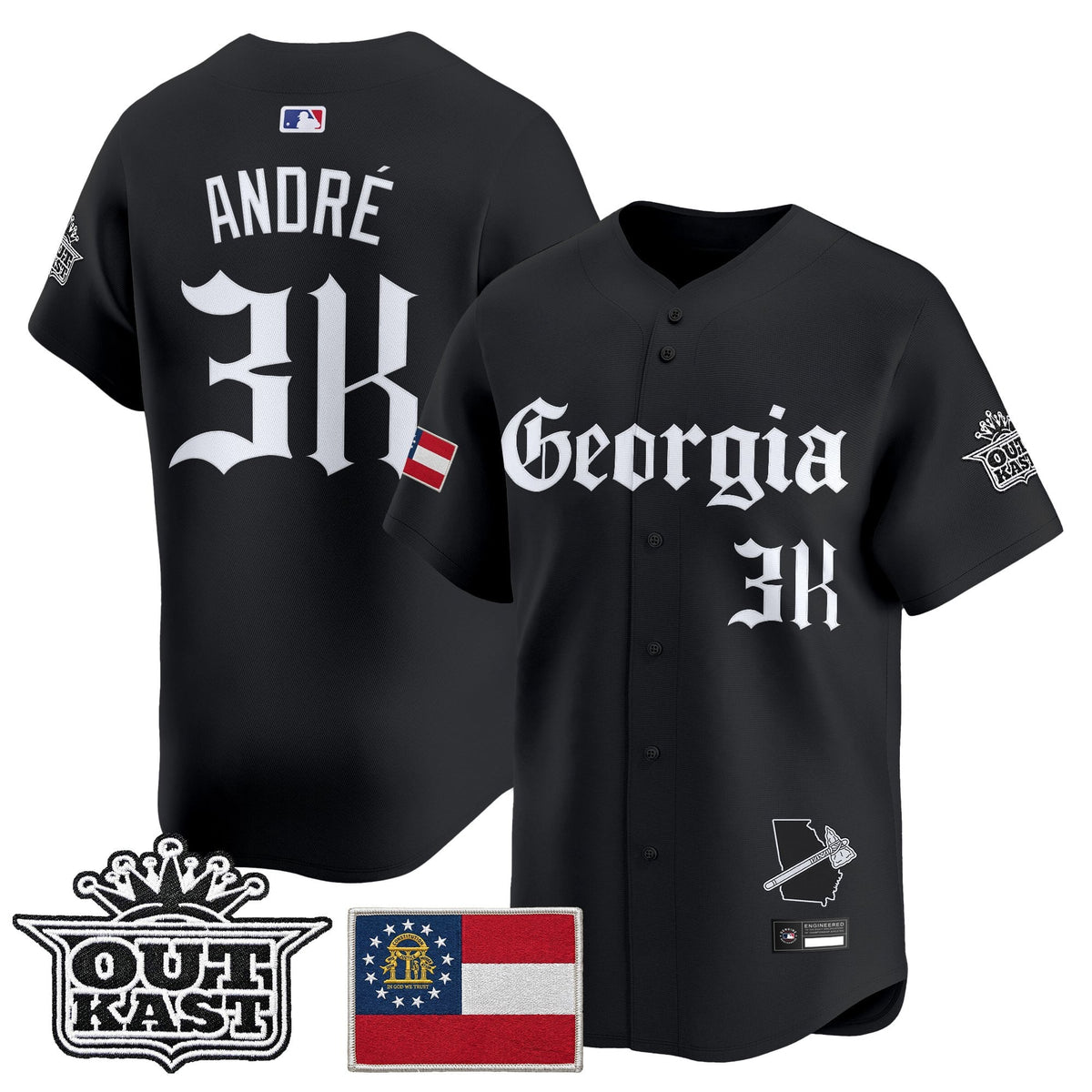 Men's Atlanta Braves 'Georgia x Outkast Gothic Edition' Vapor Premier Limited Jersey - All Stitched