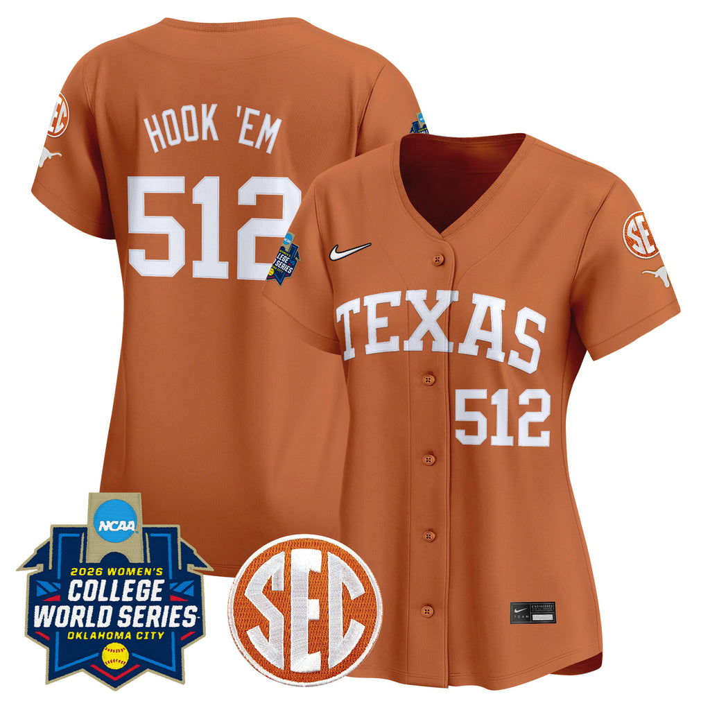 Women's Texas Longhorns Softball 2026 World Series (WCWS) Vapor Premier Limited Jersey - All Stitched