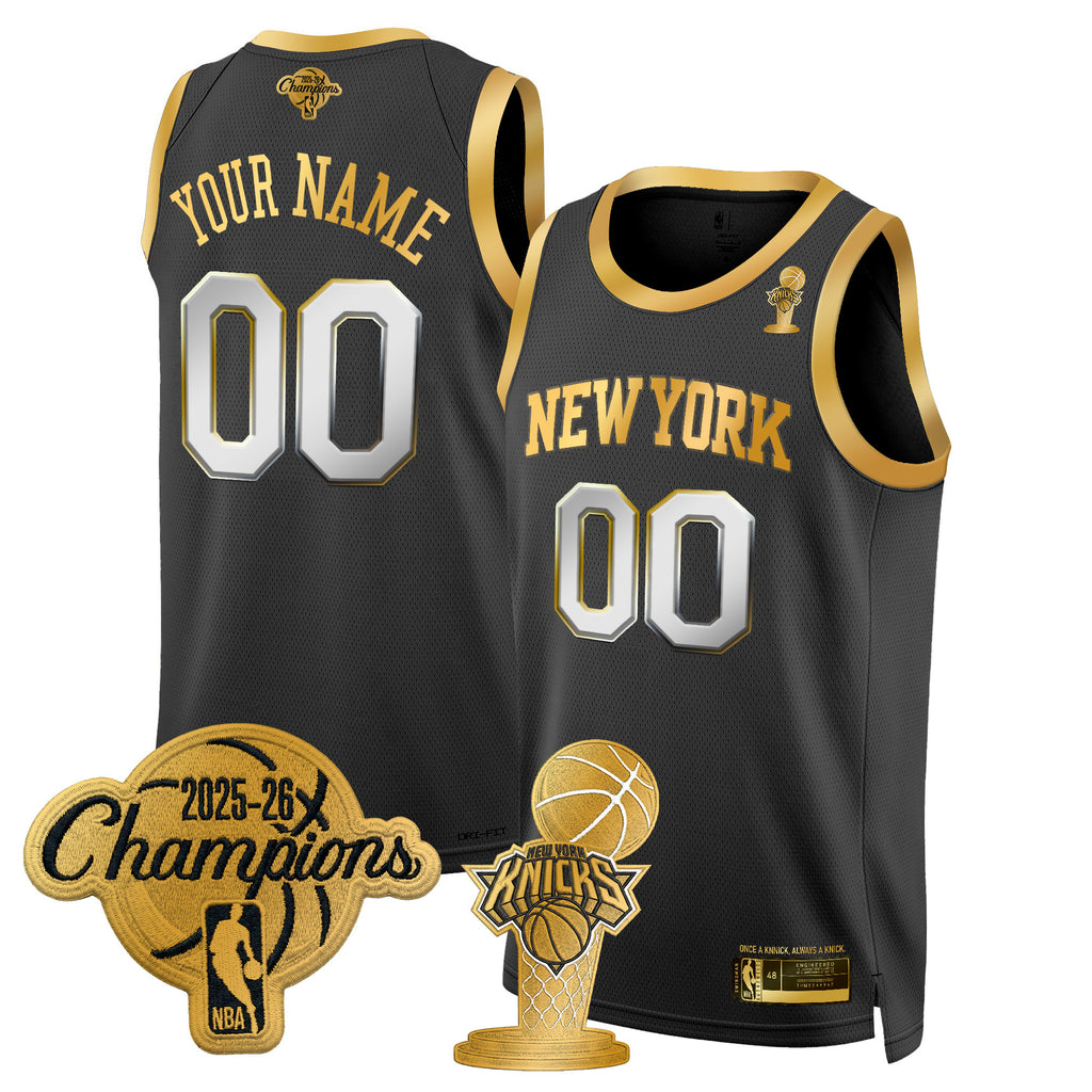 New York Knicks 2026 Champions Patch Custom Swingman Jersey - All Stitched