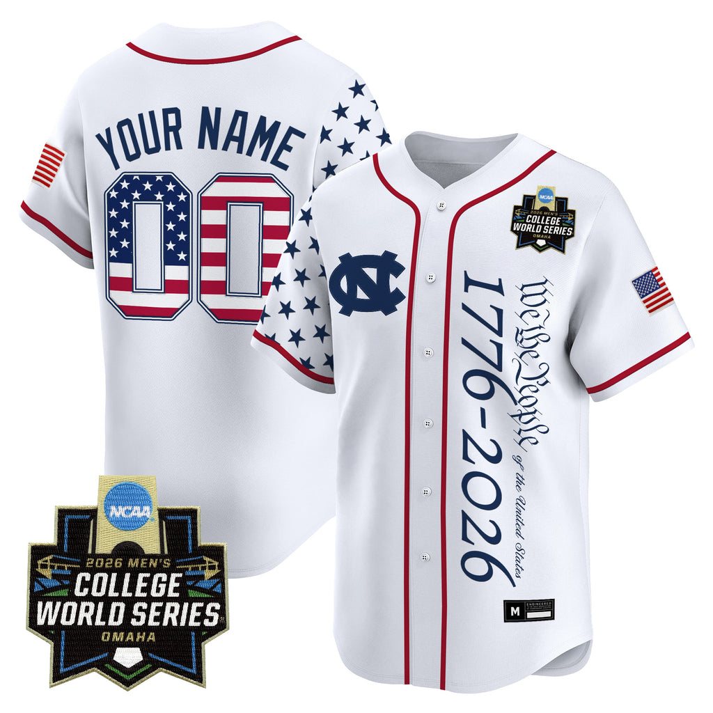 North Carolina Tar Heels 2026 World Series "America 250 Edition" Vapor Premier Limited Custom Jersey V2 - All Stitched