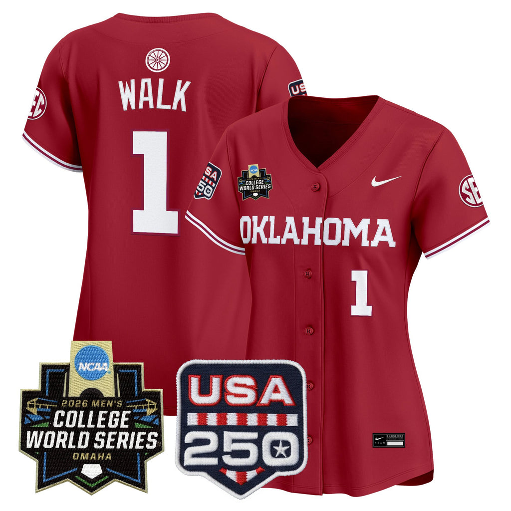Women's Oklahoma Sooners 2026 World Series Vapor Premier Limited Jersey - 250 America Patch - All Stitched