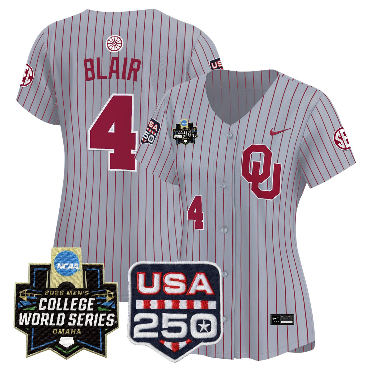 Women's Oklahoma Sooners 2026 World Series Vapor Premier Limited Jersey - 250 America Patch - All Stitched