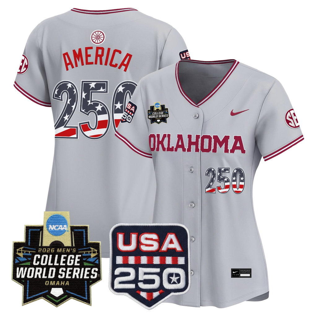 Women's Oklahoma Sooners USA 250 Fourth of July Vapor Premier Limited Jersey - 2026 World Series patch - All Stitched