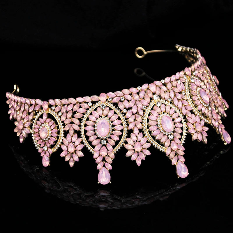 11 Colors Rhinestone Crystal Diadem Crown 8 CM Height Tiaras for Queen Prom Pageant Bridal Wedding Hair Jewelry Accessories